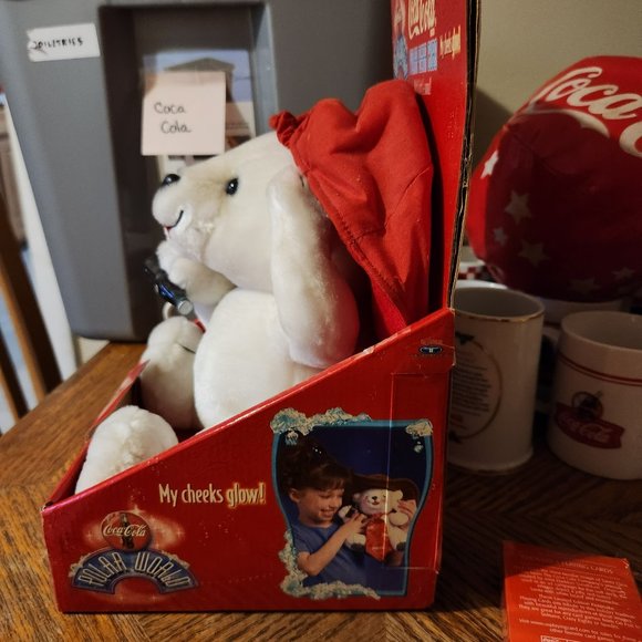 Coca Cola Polar World Bear Cubs Plush Lights & Sound 1998 - Picture 2 of 4